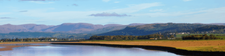 Beautiful estuary on Cumbrian Coast near the Lake District