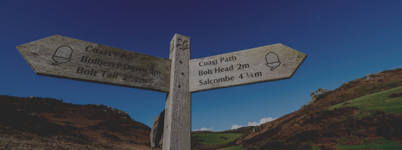 Signpost on the South West Coast Path