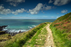 Deserted footpath along the South West Coast Path