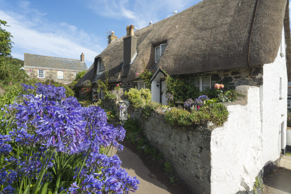 Little house with flowers on the South West Coast Path