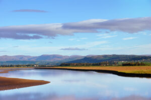 Arnside shore on the King Charles III Coast Path Cumbria England