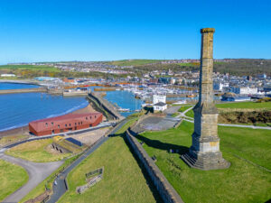 Whitehaven Candlestick on the King Charles III coastal path in Cumbria England