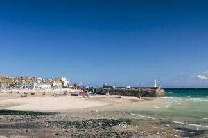 St Ives beach on the South West Coast Path Cornwall