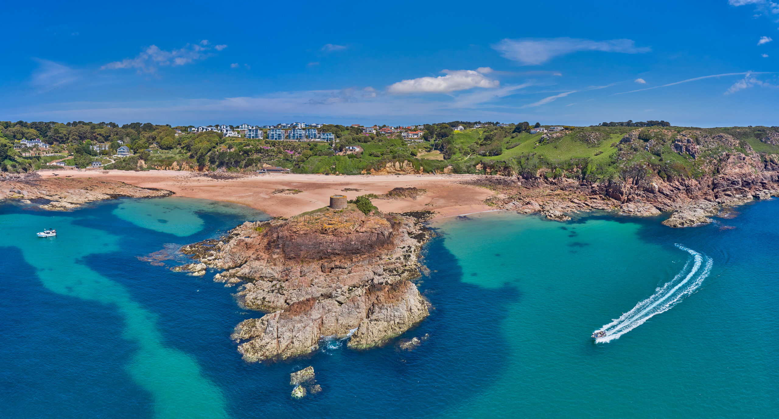 Wonderful bay in Jersey, Portelet Bay, on the Jersey Tidal Trail